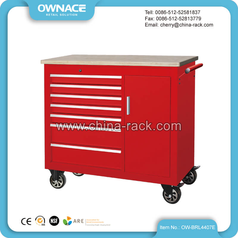 OW-BRL4407E Heavy Duty Roller Storage Cabinet with Wood Top