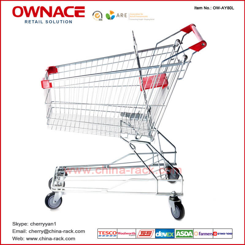 OW-AY-Series Asian Style Trolley Supermarket Shopping Trolley/Cart with Different Capacity