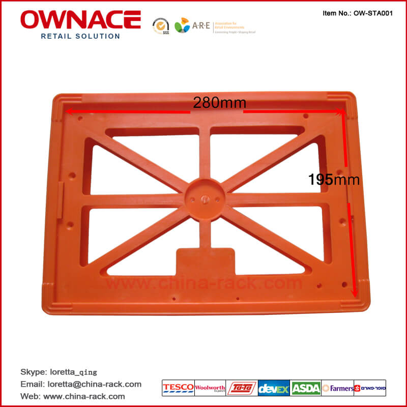 OW-STA001 Shopping Trolley Advertising Board, advertising frames, handle advertising, shopping trolley plastic accessories