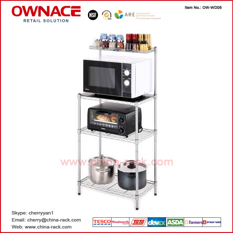 OW-WD06 Metal Rack kitchen stand kitchen shelf, Customized NSF Approved Kitchen Rack , kitchen spice rack