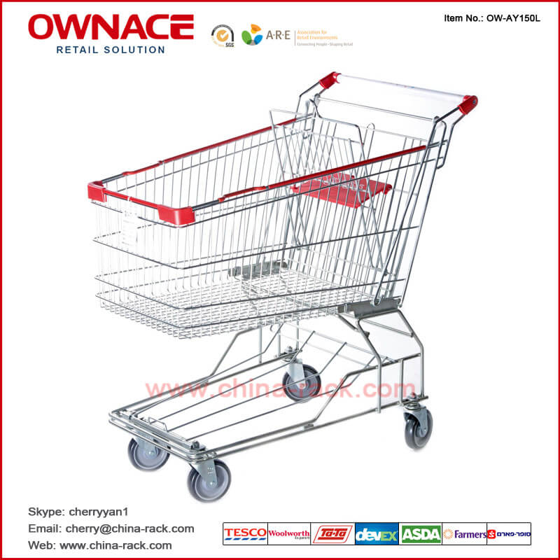 OW-AY-Series Asian Style Trolley Supermarket Shopping Trolley/Cart with Different Capacity