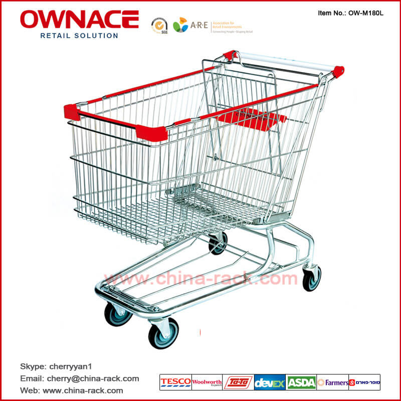 OW-M-Series American Style Trolley Supermarket Shopping Trolley/Cart with Different Capacity