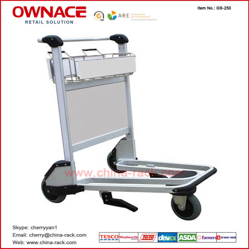 GS1-250 Airport Trolley 3 Wheels Luggage Trolley/Cart for Airport with Brake