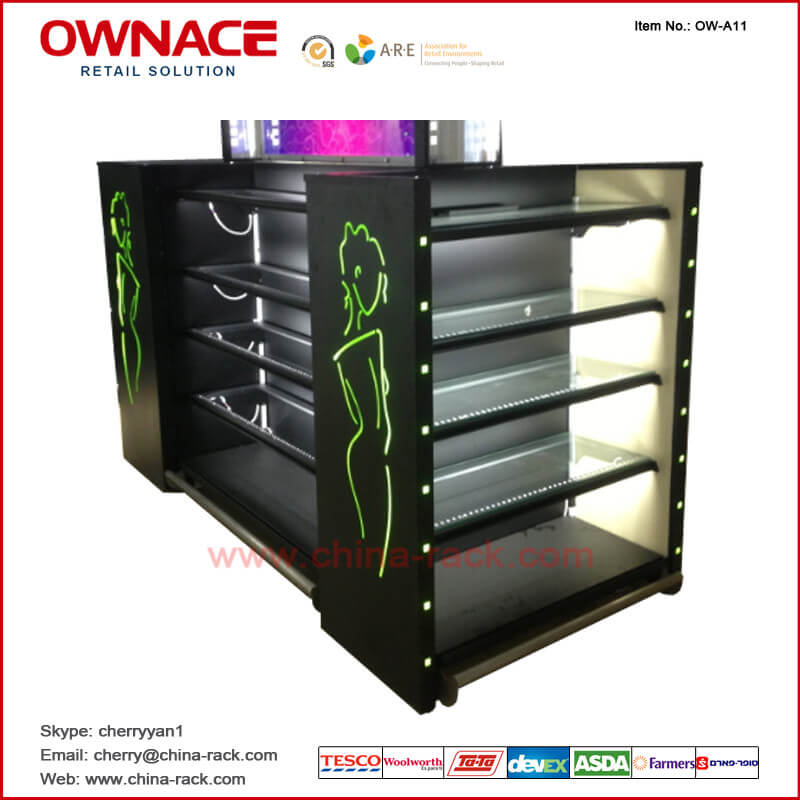 OW-A11 Cosmetic Island Shelf Supermarket&Store Display Equipment/Metal Gondola Storage Shelf&Rack System