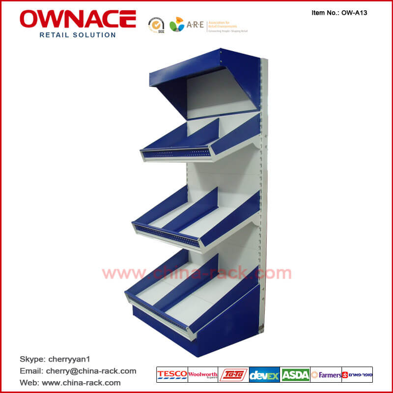 OW-A13 Vegetable Rack Supermarket&Store Display Equipment/Metal Gondola Storage Shelf&Rack System