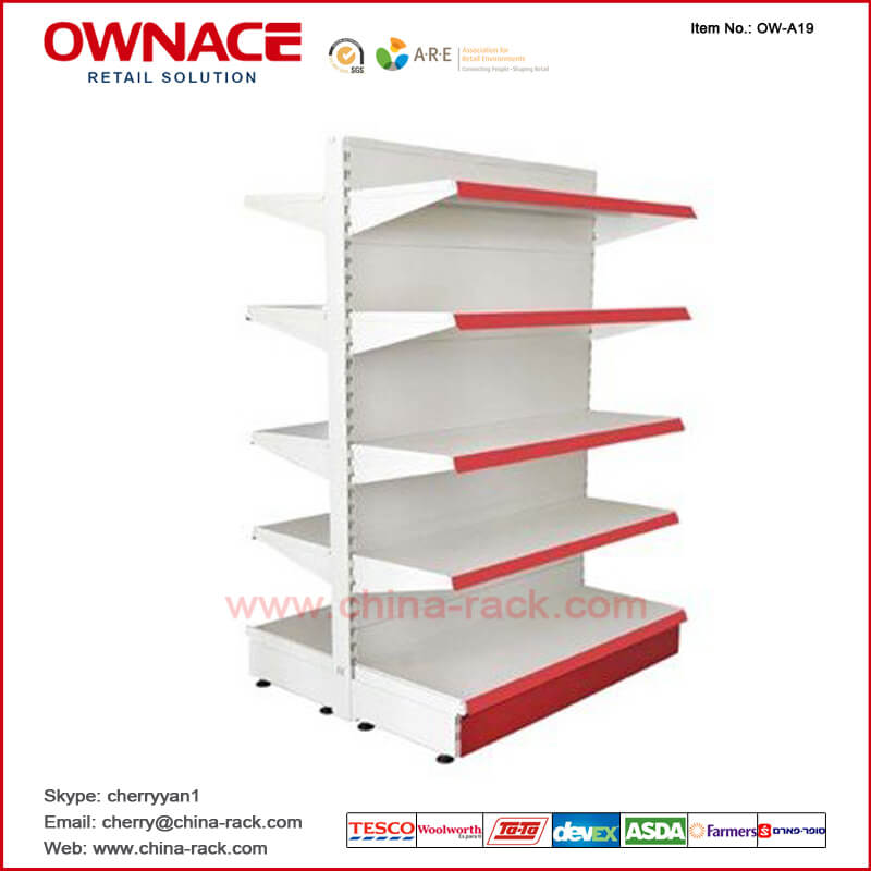 OW-A19 Metal Shelf, Display Rack Stand, Supermarket Equipment, Rack Shelves, Wall Shelf, Shop display fittings, Gondola, Grocery
