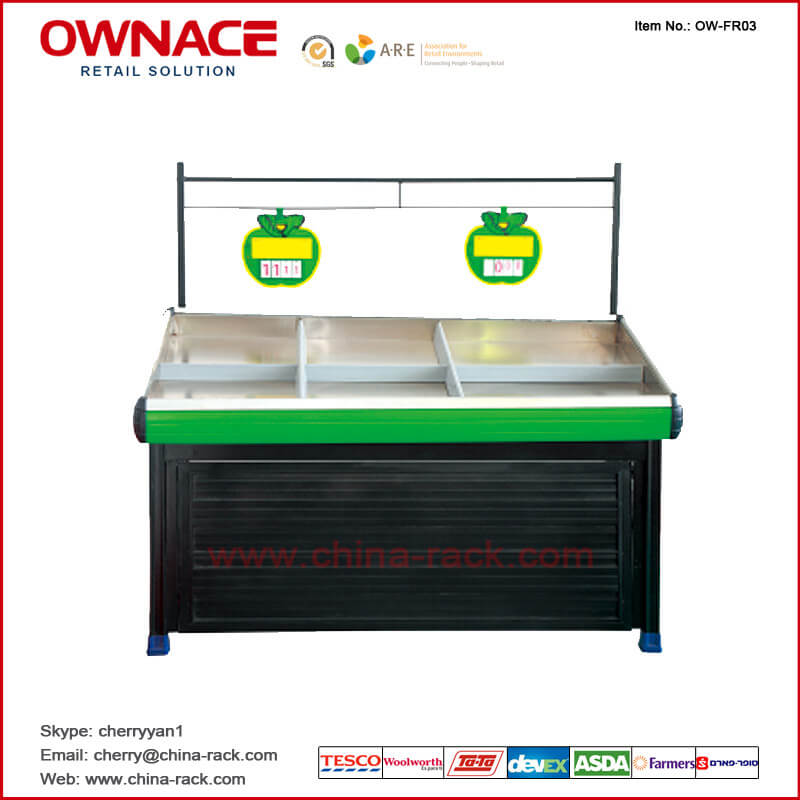 OW-FR03 Stainless Steel Board Fruit Rack with Doors