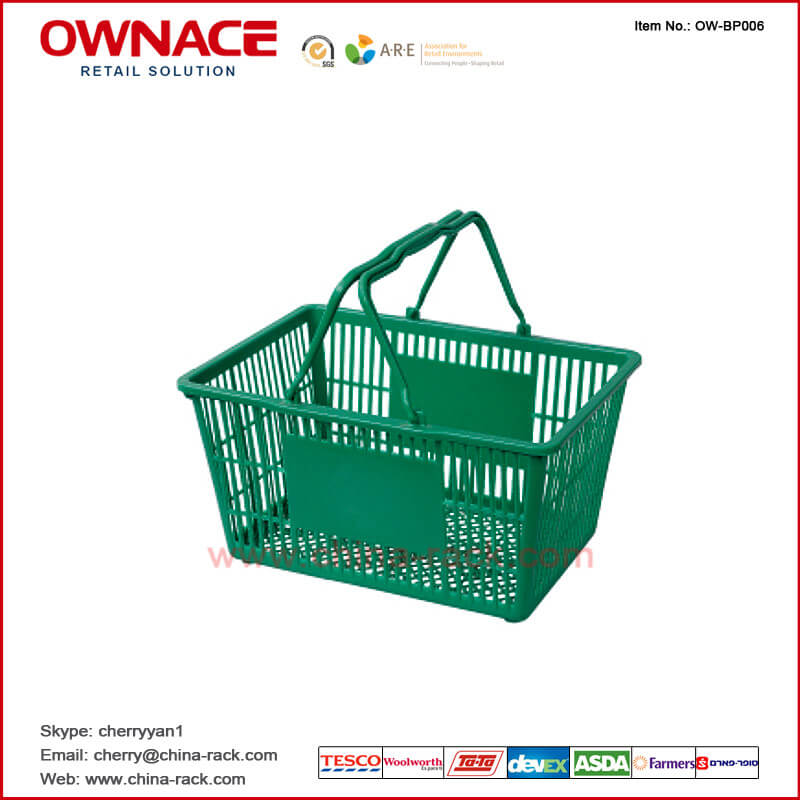 OW-BP006 Handle Plastic Trolley Supermarket Shopping Basket