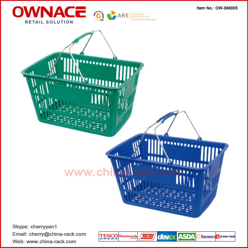 OW-BM005 Metal Handle with Plastic Grip Trolley Supermarket Shopping Basket