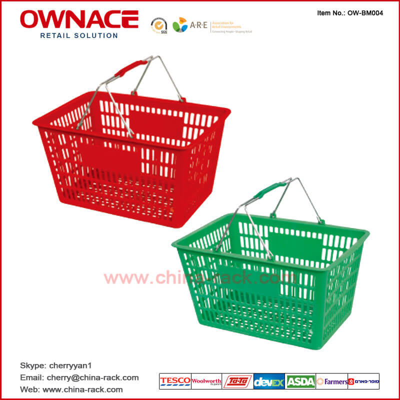 OW-BM004 Metal Handle with Plastic Grip Trolley Supermarket Shopping Basket