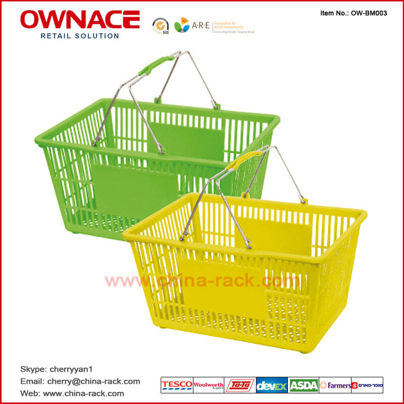 OW-BM003 Metal Handle with Plastic Grip Trolley Supermarket Shopping Basket