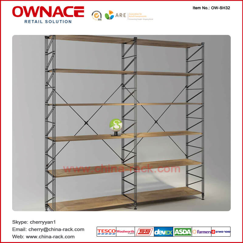 OW-SH32 Multifunction Wooden Art Design Furniture Display Shelf