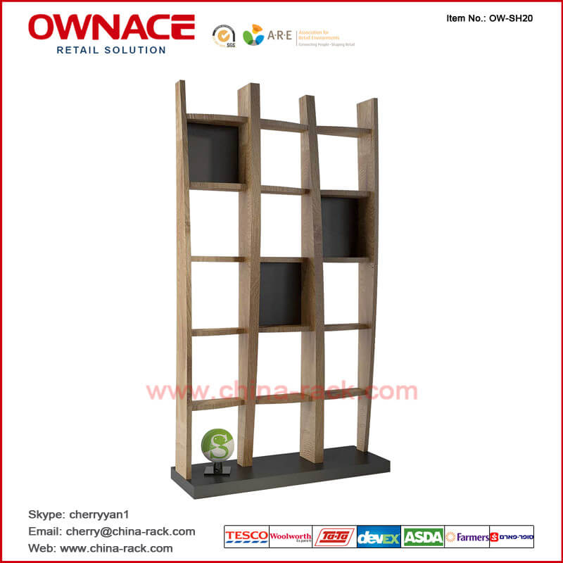 OW-SH20 Multifunction Wooden Art Design Furniture Display Shelf