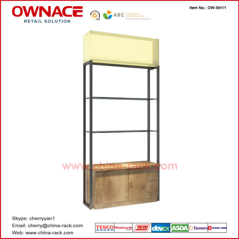 OW-SH11 Multifunction Wooden Art Design Furniture Display Shelf
