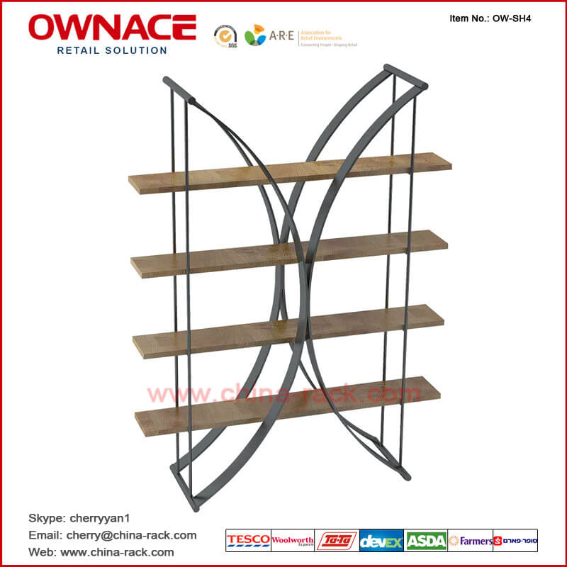 OW-SH4 Multifunction Wooden Art Design Display Shelf Furniture