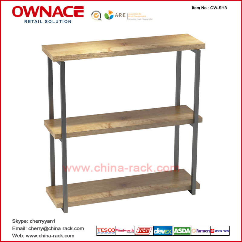 OW-SH8 Multifunction Wooden Art Design Furniture Display Shelf