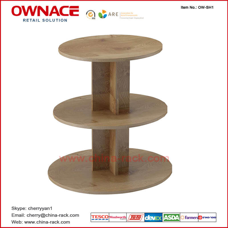 OW-SH1 Wooden Art Design Furniture Display Shelf