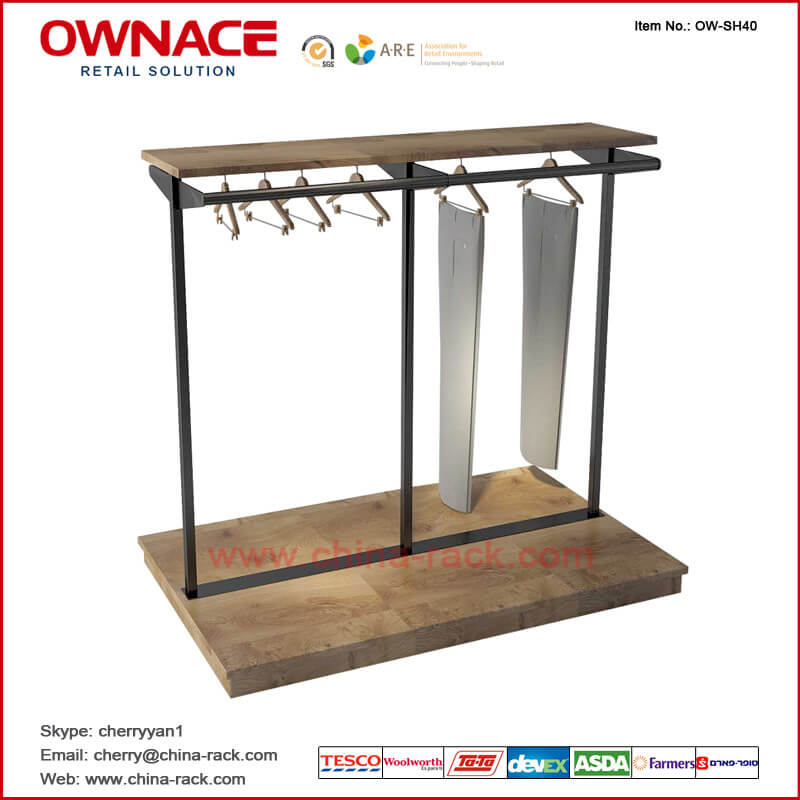 OW-SH40 Pants Display Rack Multifunction Wooden Art Design Furniture Display Shelf