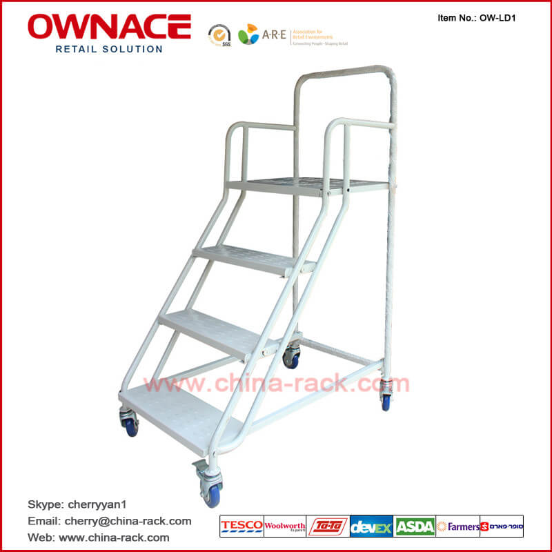 OW-LD1 Metal Warehouse Storage Ladder Truck for Supermarket