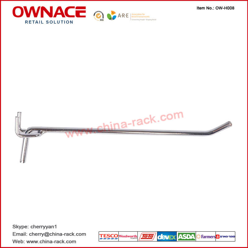 OW-H008 Single Hook for Perforated Back Panel